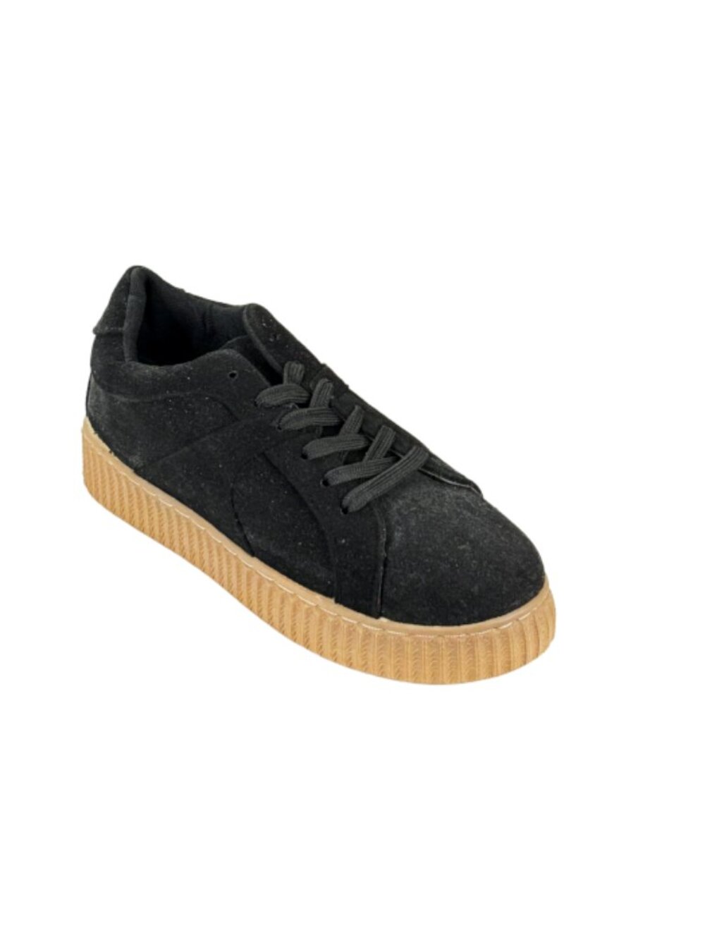 Qupid Rematch-04A Platform Sneakers Black Su Pu Lace-Up Casual Shoes